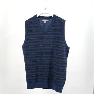 Nordstrom Men’s Blue Gray Extra Fine Merino Wool Sweater Vest Size M